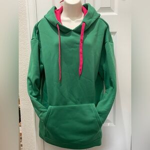 Green Women's Hoodie with pink accents NEW